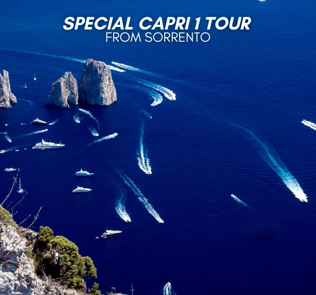 Boat departing from Sorrento port towards Capri